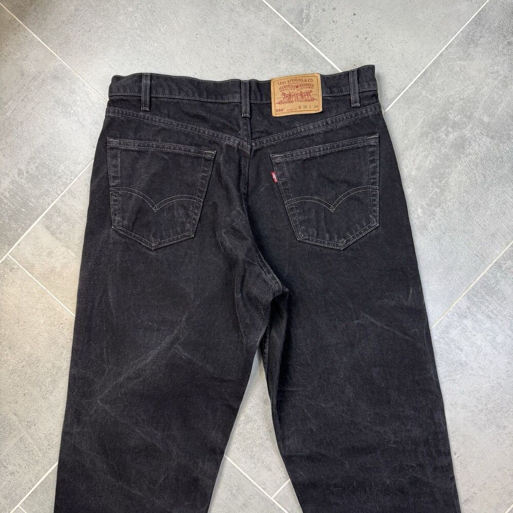 Vintage Levi’s 550 Black Jeans 34x34 USA 90s Relaxed Fit Denim